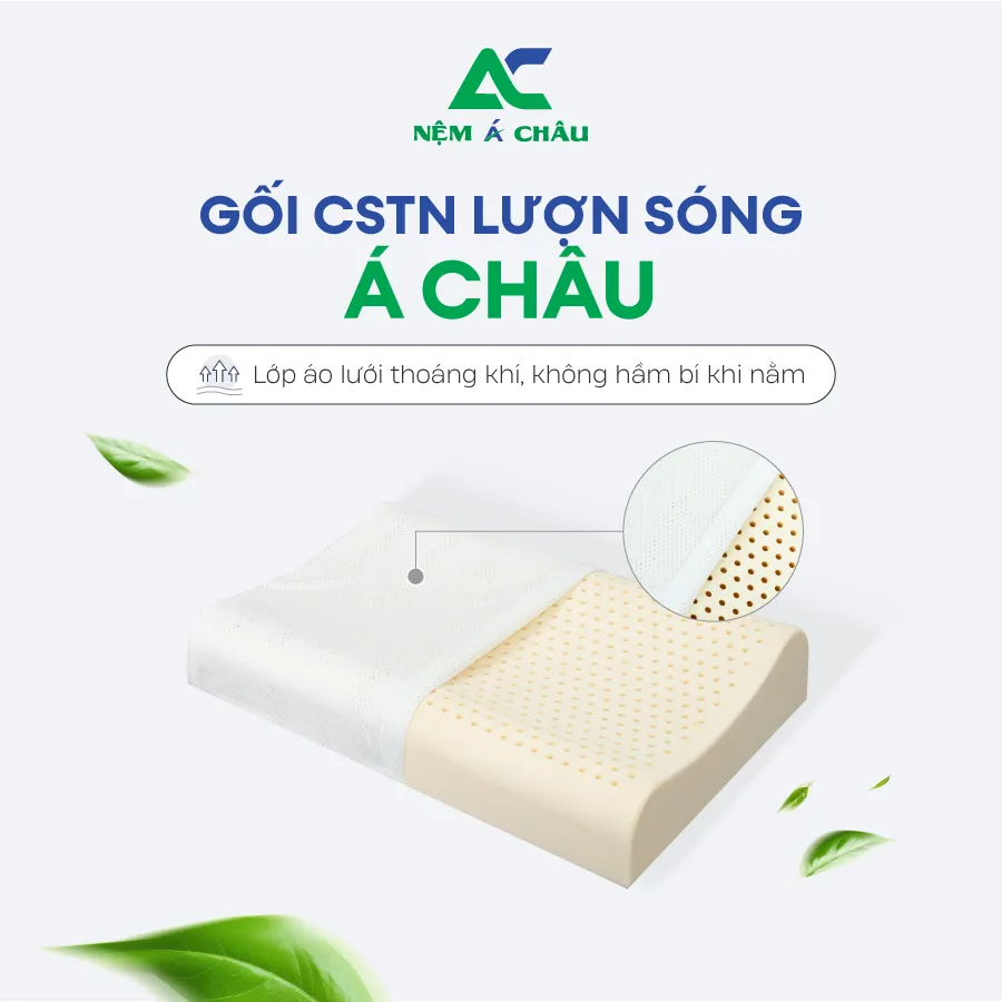 Chi tiết sản phẩm - Gối Cao Su Thiên Nhiên Lượn Sóng Á Châu 0