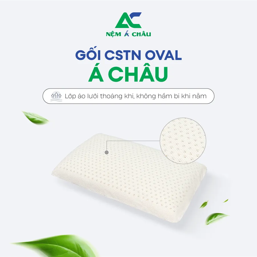 Chi tiết sản phẩm - Gối Cao Su Thiên Nhiên Oval Á Châu 0