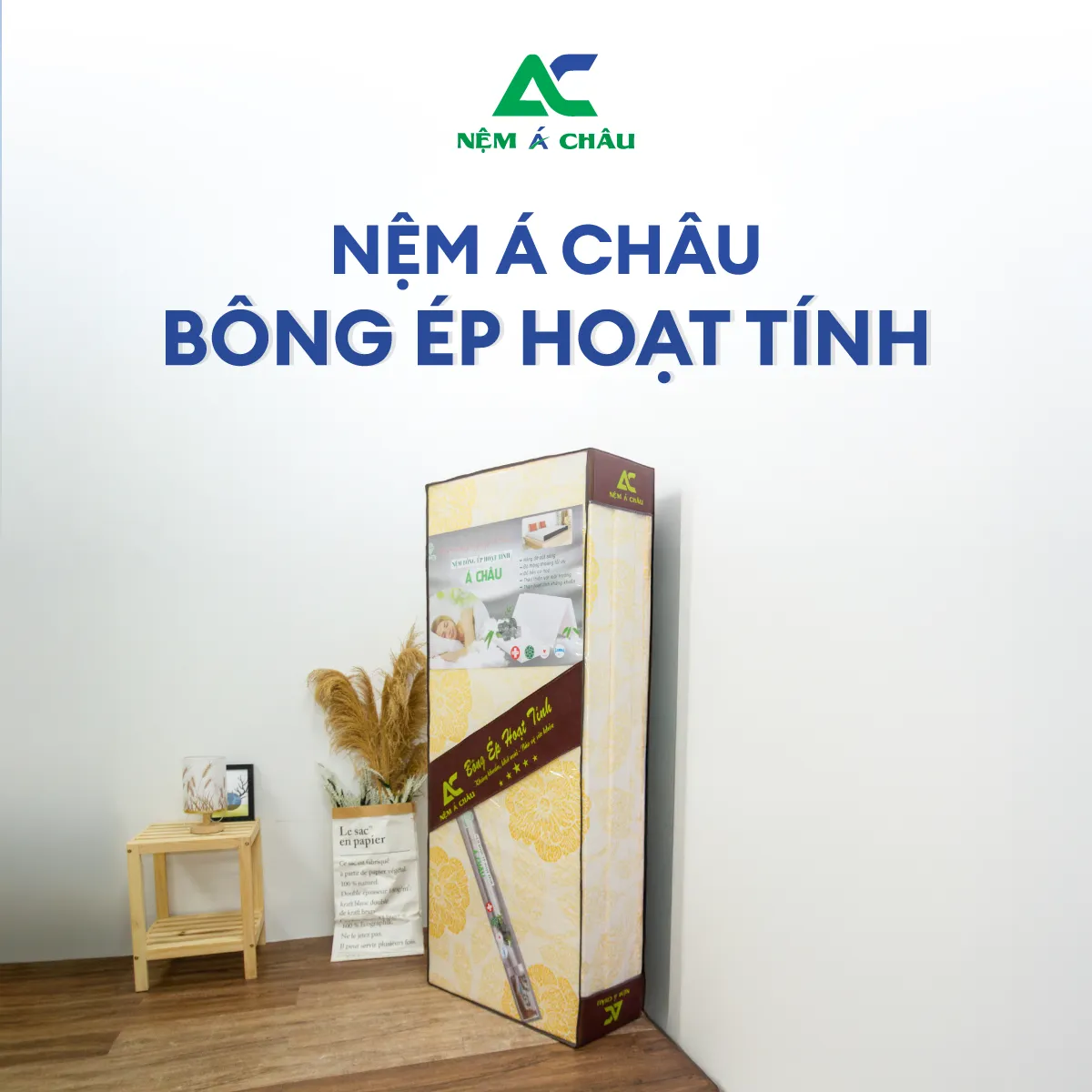 Chi tiết sản phẩm - Nệm Á Châu Bông Ép Hoạt Tính 8